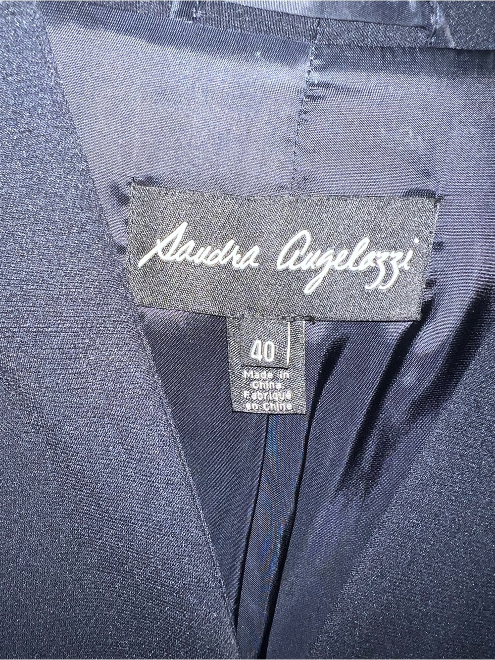 Sandra Augelozzi Dark Navy Blue Bow-Front Blazer and Pant Suit 💕 - Picture 4 of 12